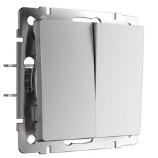 Изображение Выключатель двухклавишный проходной (серебряный матовый) W1122065