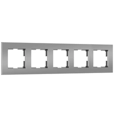Изображение Рамка на 5 постов Slab (серебро матовый) W0052965