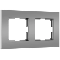 Изображение Рамка на 2 поста Slab (серебро матовый) W0022965