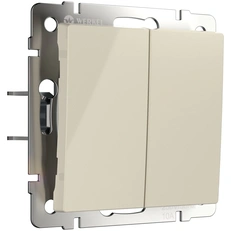 Изображение Выключатель двухклавишный с самовозвратом (слоновая кость) W1122403